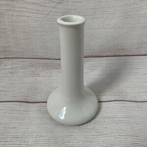 Vintage Hall Pottery USA White Ceramic Bud Vase 631 1/2 Mid Century Modern 6"H